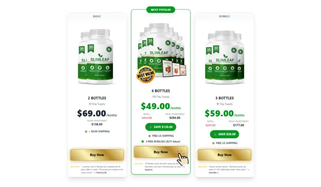 SlimLeaf pricing