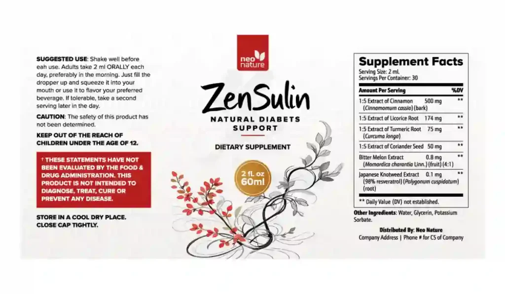 Zensulin ingredients